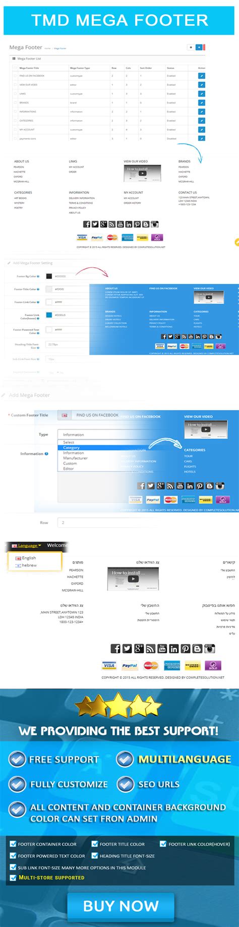 opencart mega footer module|Mega Footer .